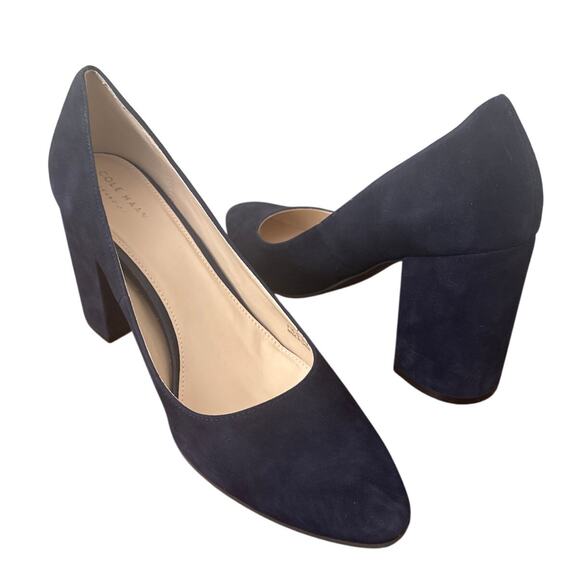Women's Cole Haan Alanna Shoes Dark Blue Suede Pumps Size 11 - Picture 1 of 7